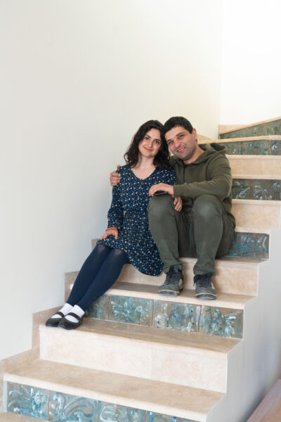 Arman Hambardzumyan and his wife, Lusine Sargsian 