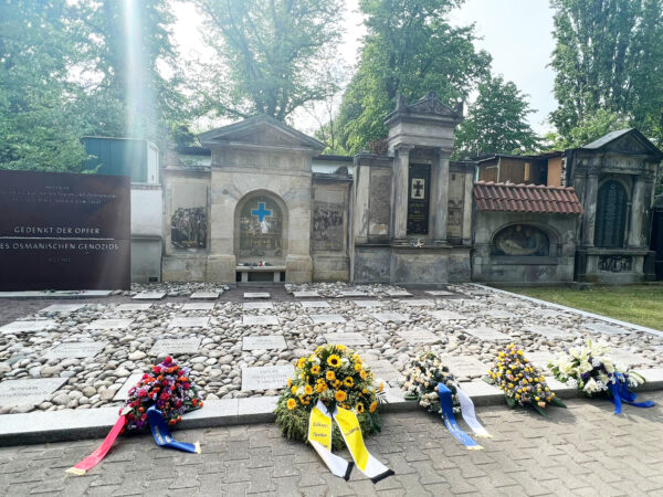 Wreaths laid before the Ecumenical Monuments, Berlin